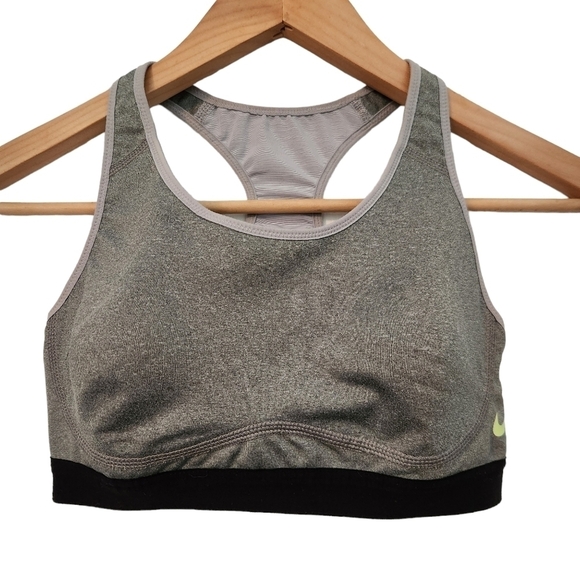 Nike Dri-fit gray black pull-on sports  bra - Picture 1 of 4